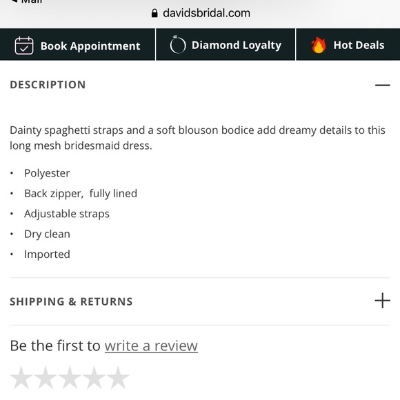 David’s Bridal Spaghetti Strap Mesh Blouson Dress - Picture 4 of 16